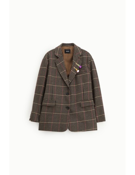 Geruite blazer met opgestikte zakken en knopen Dixie
