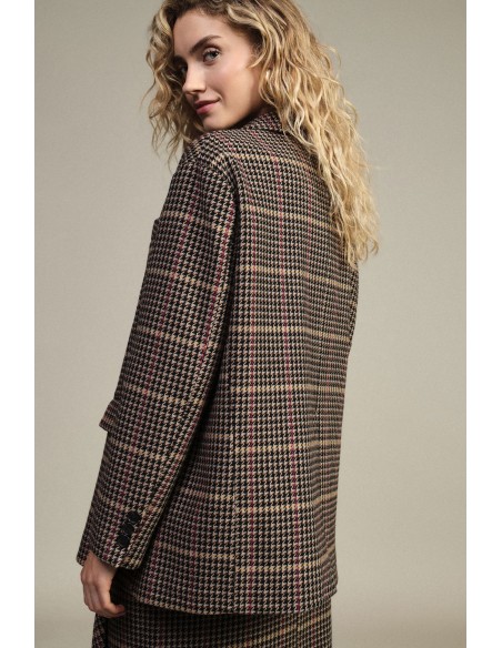 Geruite blazer met opgestikte zakken en knopen Dixie