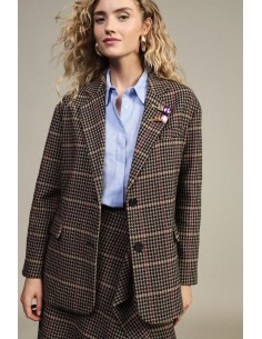Blazer à carreaux avec poches plaquées et boutons Dixie