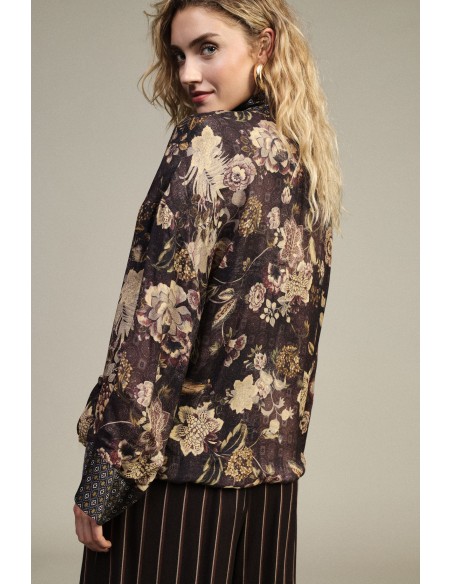 Dixie gebloemde blazer met wijde mouwen