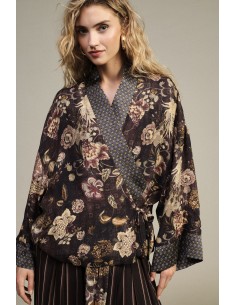 Dixie gebloemde blazer met wijde mouwen