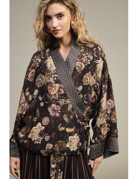 Blazer imprimé fleuri à manches larges Dixie