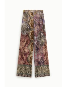 Pantalon palazzo imprimé patchwork à jambes larges Dixie