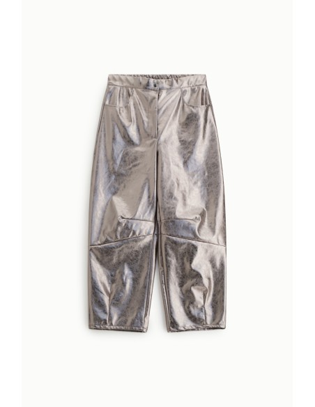 Pantalon palazzo métallisé taille haute Dixie