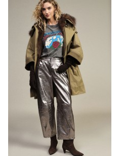 Dixie Palazzo-broek met metallic effect en hoge taille