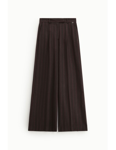 Pantalon palazzo taille haute à fines rayures Dixie
