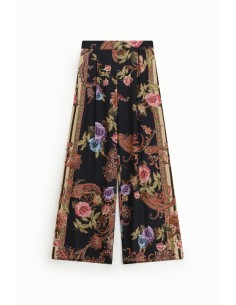 Pantalon palazzo à imprimé floral et cachemire Dixie
