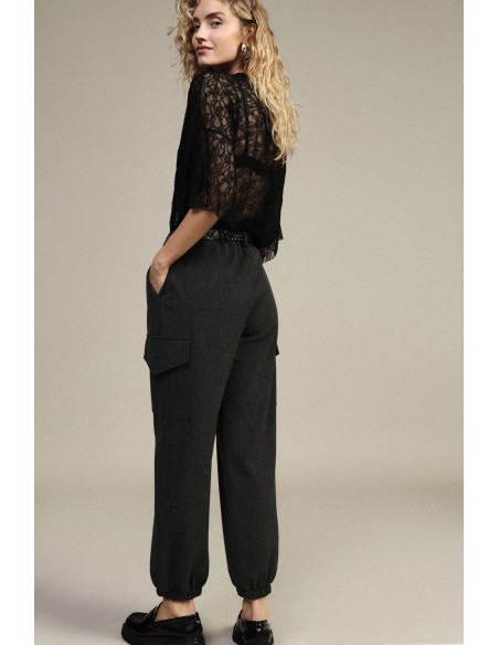 Dixie joggingbroek met hoge taille en cargozakken