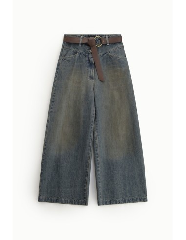 Jean large à taille haute avec ceinture Dixie