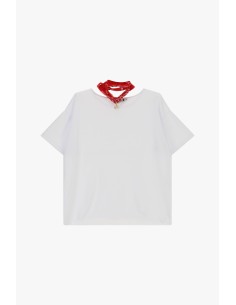 T-shirt met korte mouwen en decoratieve sjaal Please 2