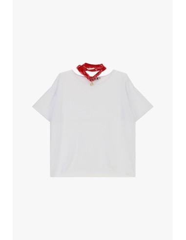 T-shirt à manches courtes avec foulard décoratif Please