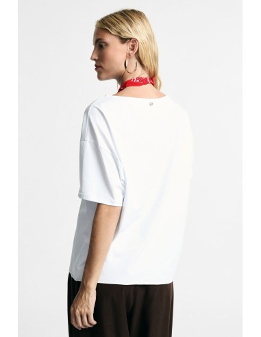 T-shirt met korte mouwen en decoratieve sjaal Please