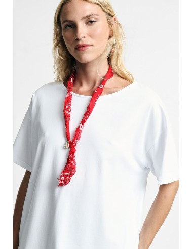T-shirt à manches courtes avec foulard décoratif Please