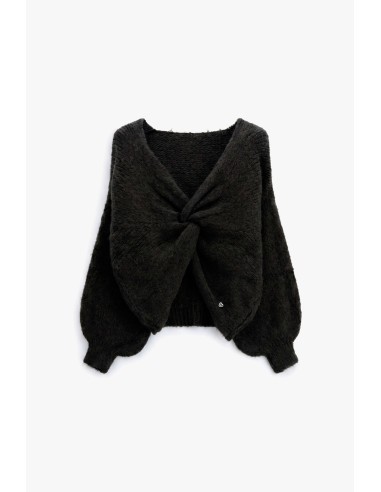 Cardigan tressé avec nœud frontal et manches amples S’il vous plaît