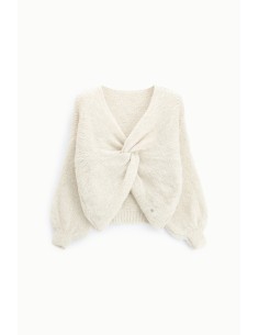 Cardigan tressé avec nœud frontal et manches amples S’il vous plaît
