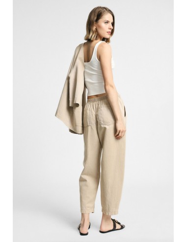 Pantalon cropped à taille élastiquée et poches s'il vous plaît