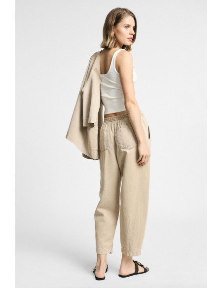 Cropped broek met elastische taille en zakken Please