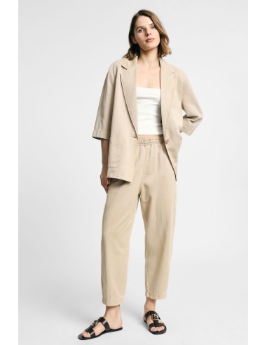 Pantalon cropped à taille élastiquée et poches s'il vous plaît