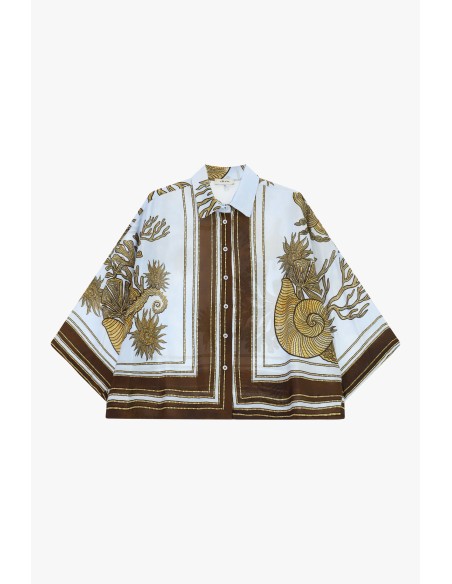 Blouse oversize à imprimé marin et manches amples Dixie