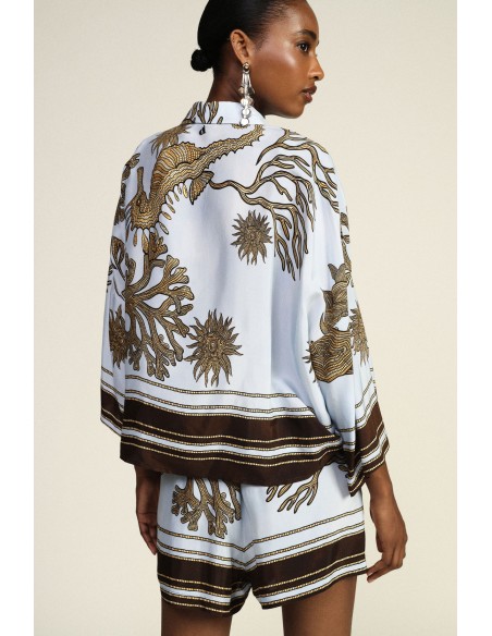 Blouse oversize à imprimé marin et manches amples Dixie