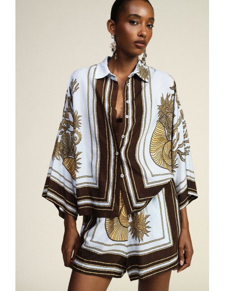 Blouse oversize à imprimé marin et manches amples Dixie