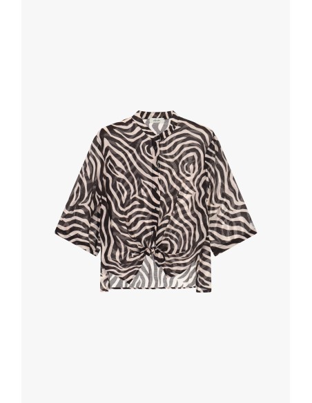 Blouse à imprimé zèbre avec nœud frontal Dixie