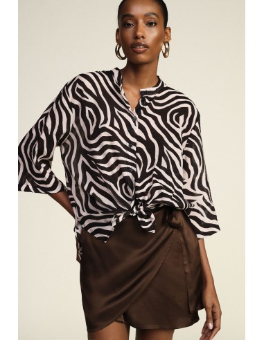 Blouse à imprimé zèbre avec nœud frontal Dixie