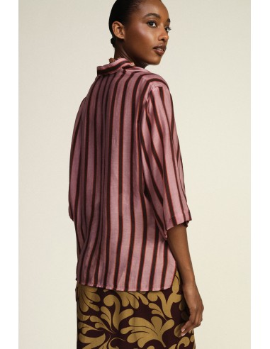 Gestreept shirt met frontknoop en driekwartmouwen Dixie