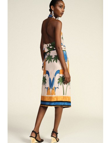 Jupe courte à motif tropical avec nœud latéral Dixie