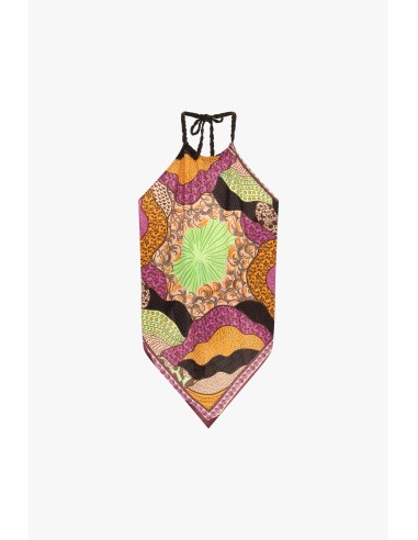 Top bandeau à imprimé géométrique avec lien Dixie