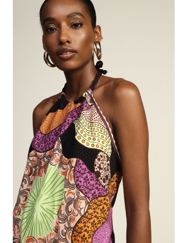 Bandeautop met geometrische print en strikbandje Dixie