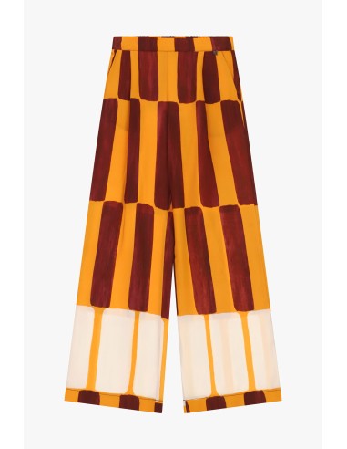 Pantalon palazzo à larges rayures et taille haute Dixie