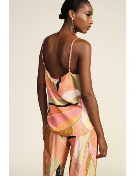 Top met dunne schouderbandjes en abstracte print van Dixie