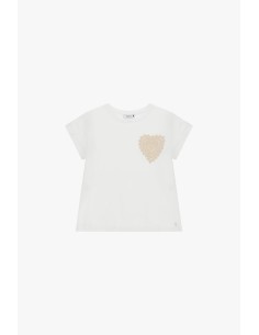T-shirt met korte mouwen en geborduurd hartje aan de voorkant alstublieft 2