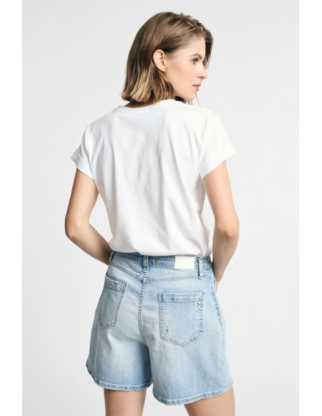 T-shirt à manches courtes avec broderie cœur sur le devant Please