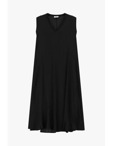 Robe midi évasée sans manches avec décolleté en V Dixie