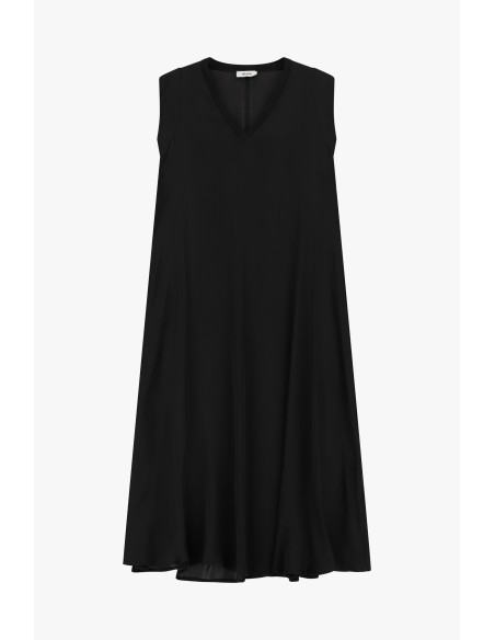 Robe midi évasée sans manches avec décolleté en V Dixie