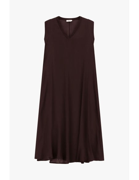 Robe midi évasée sans manches avec décolleté en V Dixie