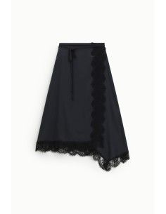 Jupe midi asymétrique avec bordure en dentelle Dixie