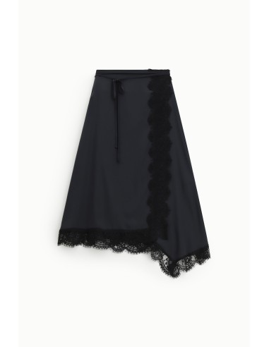 Asymmetrische midi-rok met kanten rand Dixie