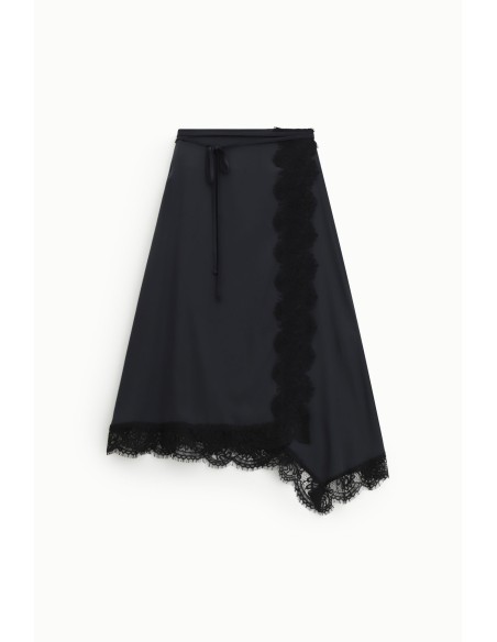 Jupe midi asymétrique avec bordure en dentelle Dixie