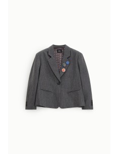 Blazer à boutons et broches décoratifs à motif rayé Dixie 2