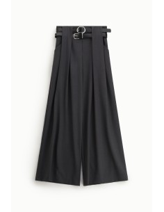 Pantalon palazzo avec ceinture à double boucle à la taille Dixie