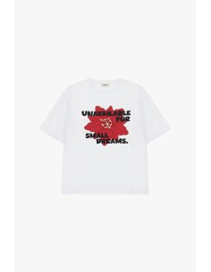 T-shirt à col rond, imprimé floral et phrase sur le devant Dixie