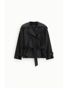Korte trenchcoat met ceintuur en revers Dixie 2