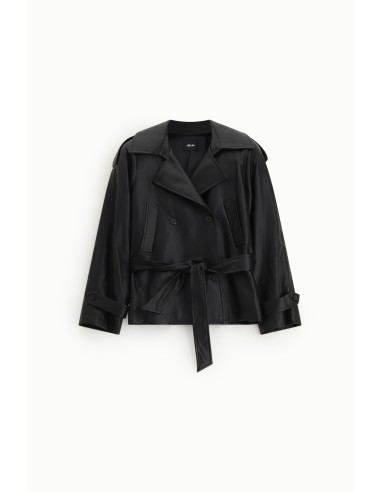 Korte trenchcoat met ceintuur en revers Dixie