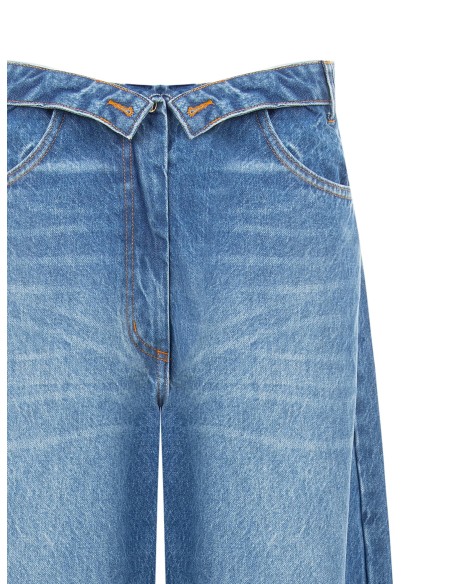 Jean balloon effet usé avec revers à la taille Rinascimento