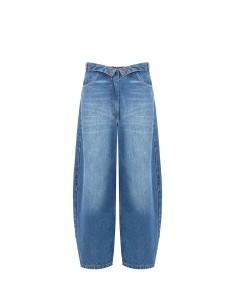 Jean balloon effet usé avec revers à la taille Rinascimento
