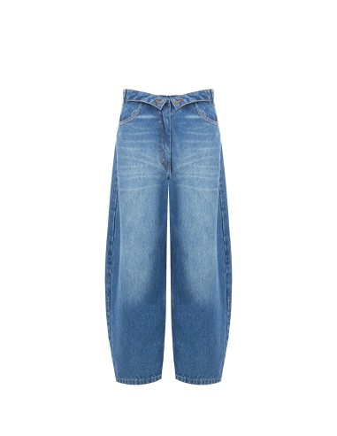 Jean balloon effet usé avec revers à la taille Rinascimento