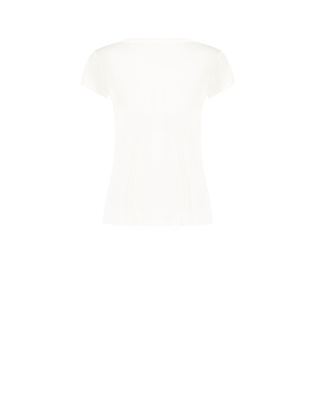 T-shirt regular en mélange de viscose avec imprimé teckel et strass Rinascimento